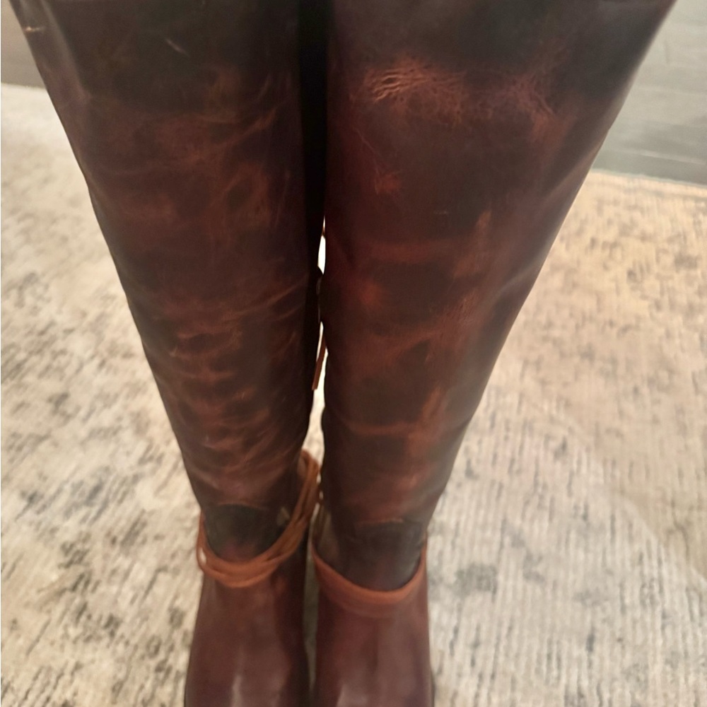 NEW Freebird Brown and Tan Leather Knee-High Boots. - Picture 3 of 7